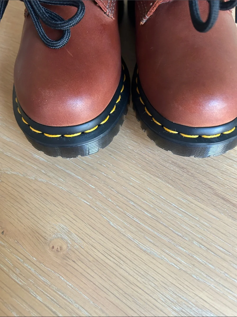 Dr. Martens  1460 Serena Faux Fur-Lined Leather Boots —SADDLE TAN, Size 5, NWT
